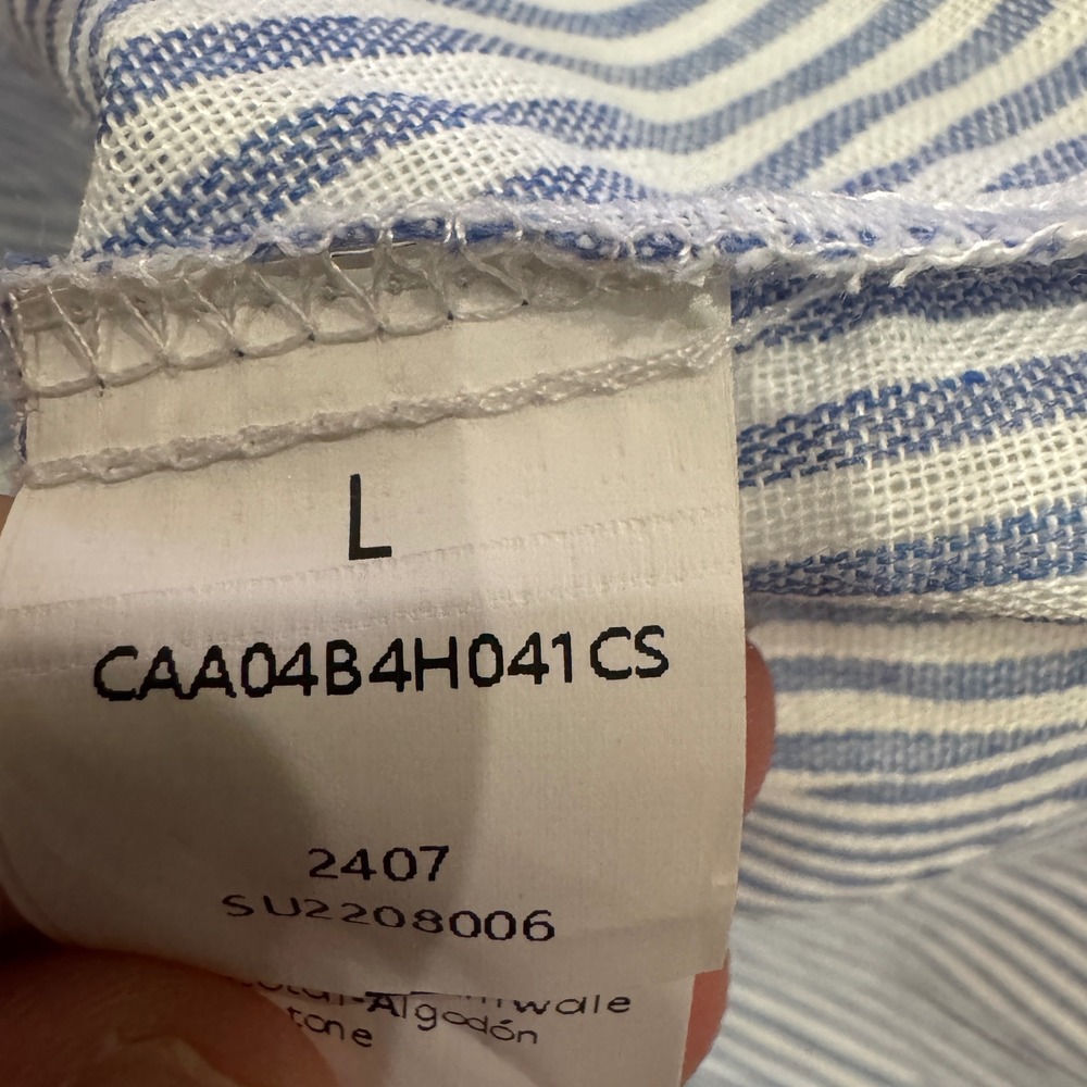 Cupshe Womens Blue White Striped Tie Front Peplum Tank Top Large NWT - Picture 4 of 8